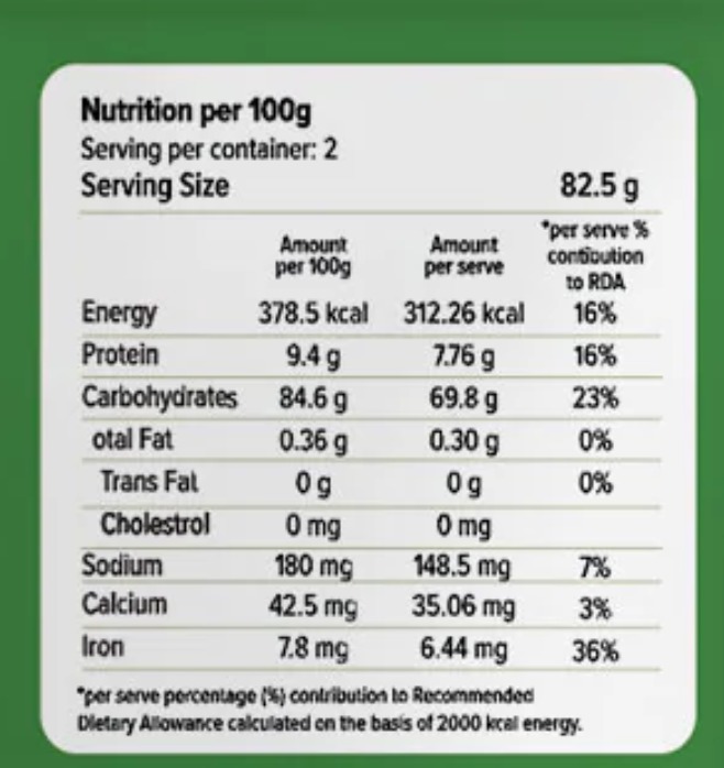 Millet Noodles label