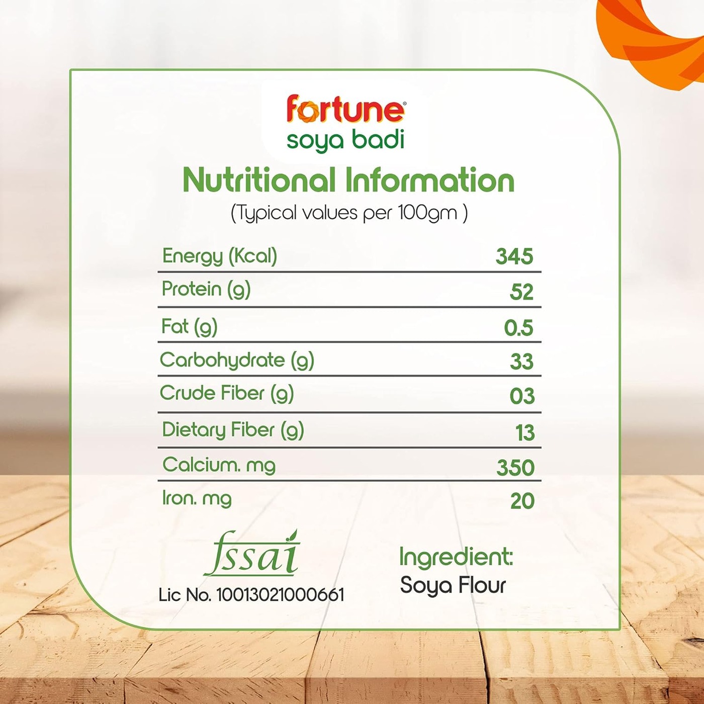 Soya Chunks label