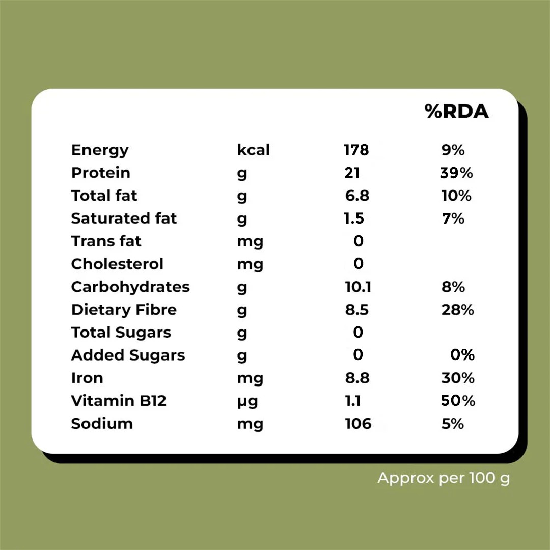 Natural Soybean Tempeh Cubes label
