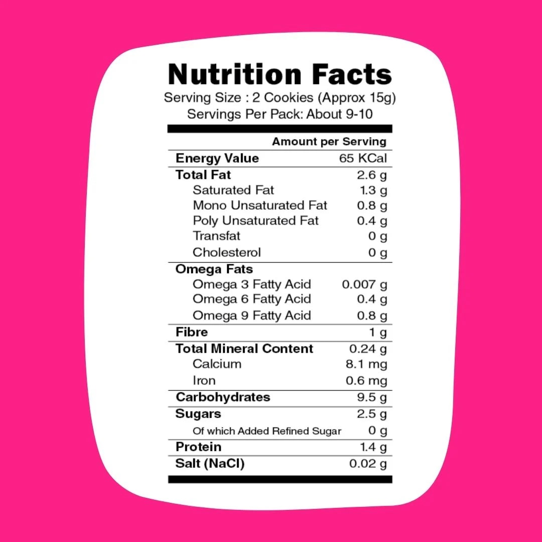 Millet Jaggery Cookies label