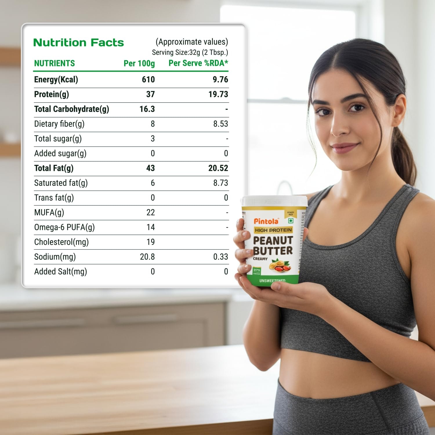 High Protein Peanut Butter Creamy label