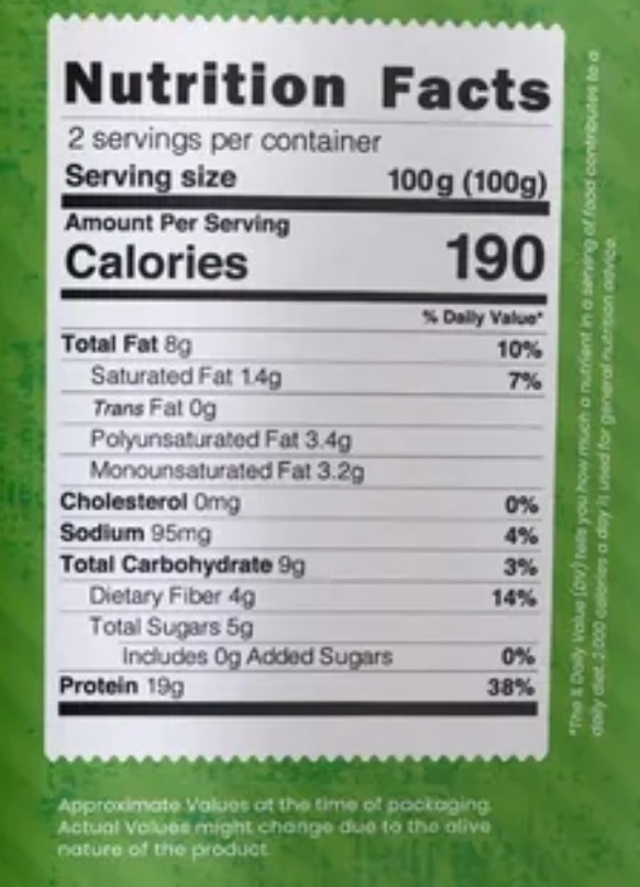 Organic Soybean Tempeh label