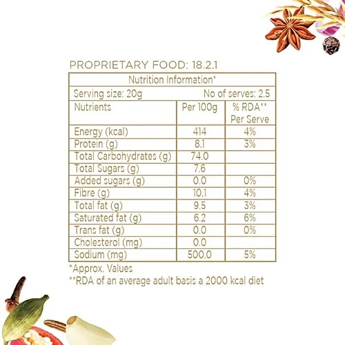 Superfood Oat Bites Masala Crunch label