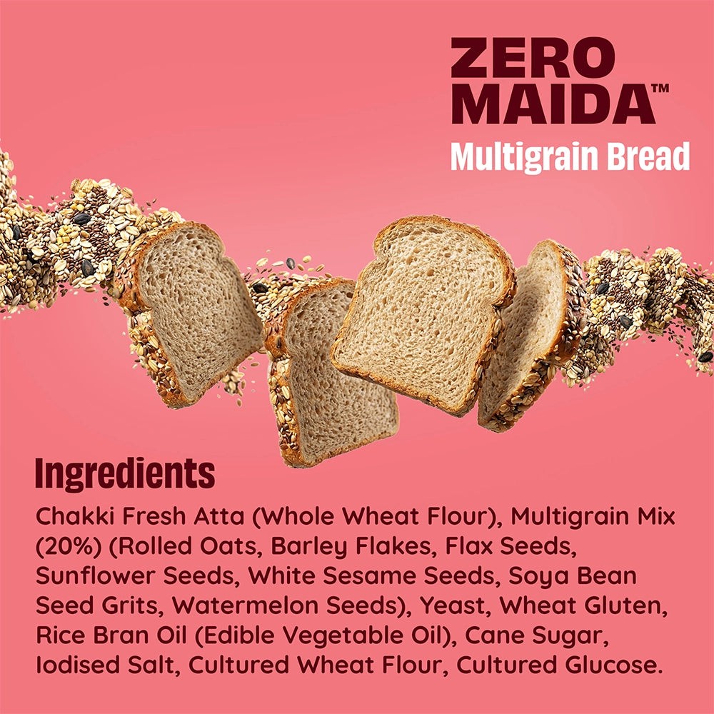 Zero Maida Super Multigrain Bread label