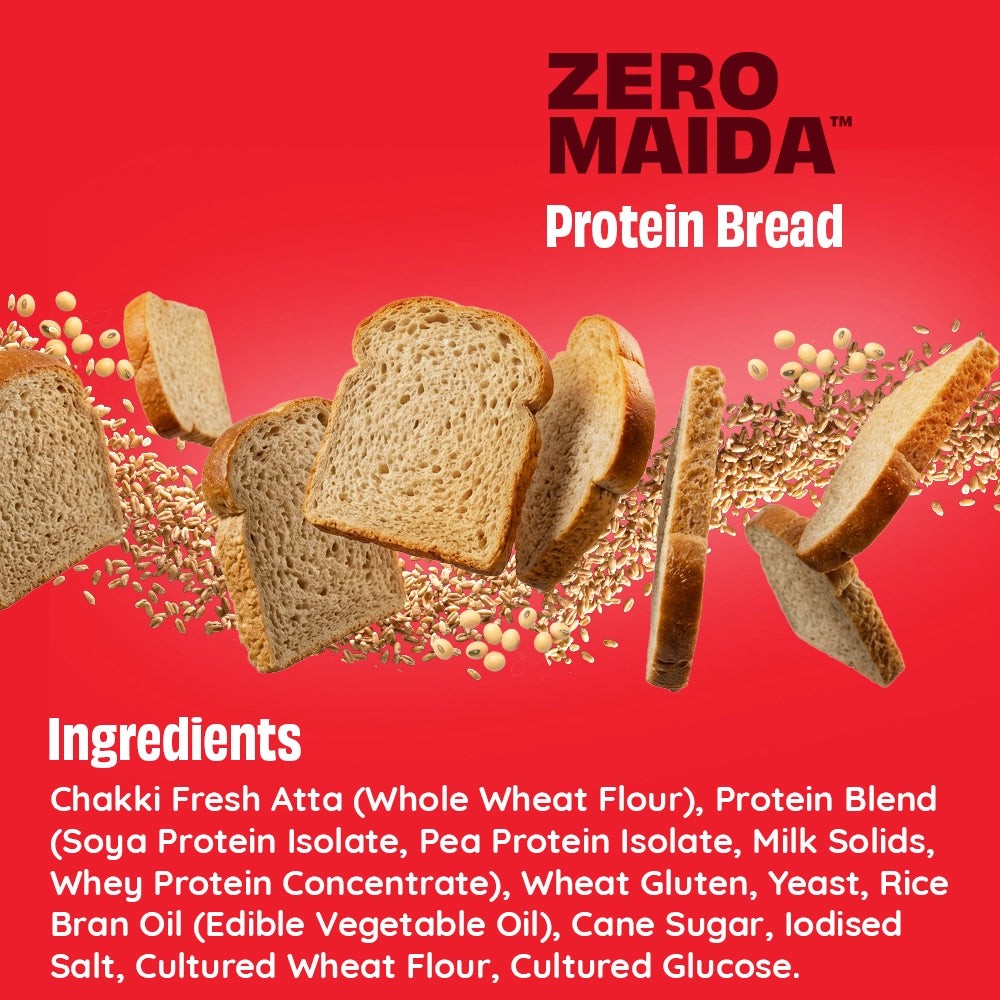 Zero Maida Protein Bread label