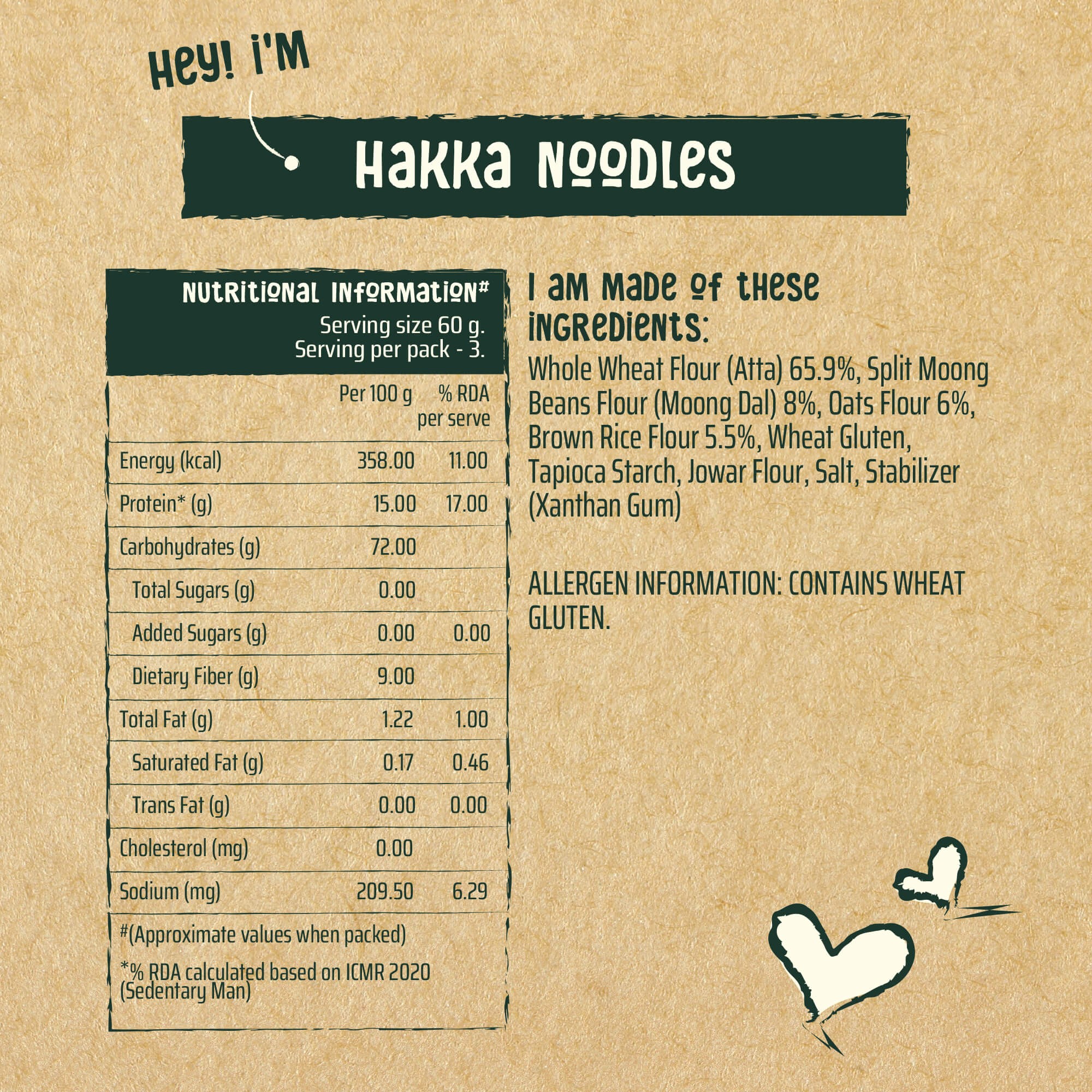 Hakka Noodles label